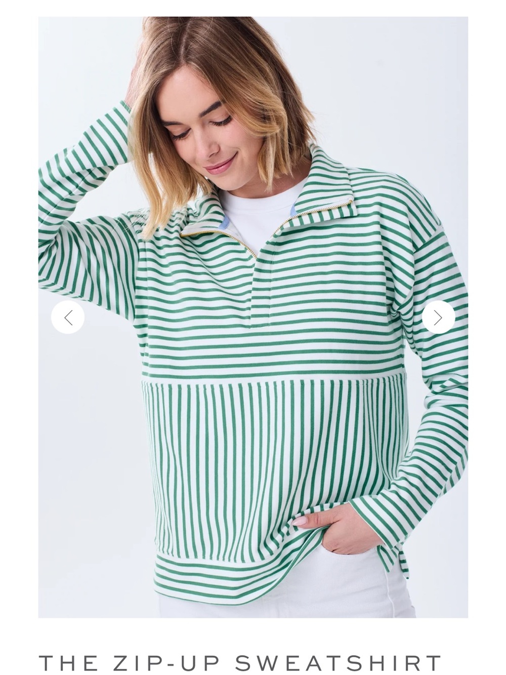 Alice Walk the Zip Up Sweatshirt Striped size XS